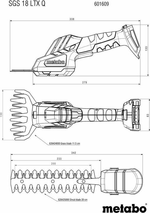 Produktbild Metabo SGS 18 LTX Q (Akkuheckenschere)
