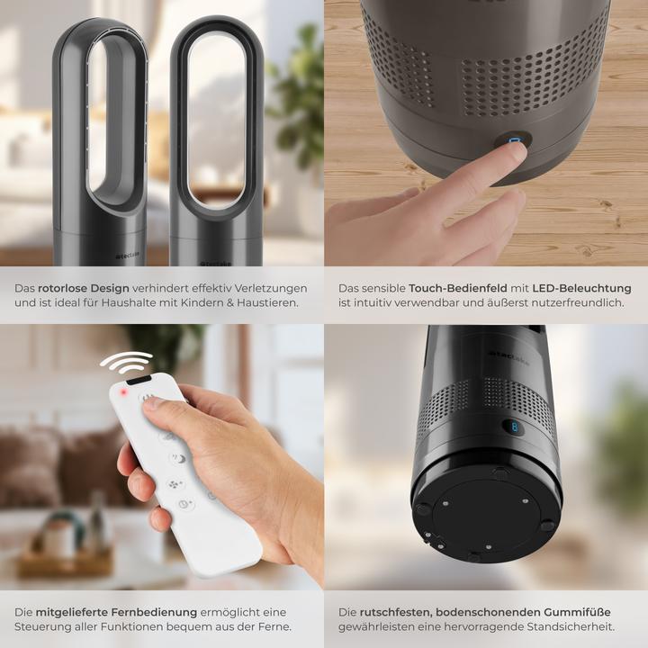 Image du produit tectake ventilateur colonne Polar, oscillation à 80°, incl. minuterie (55 dB)