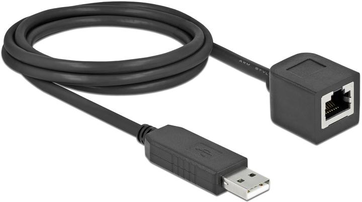 Actual product image Delock Serial connection cable with FTDI chipset, USB 2.0 Type-A male to RS-232 RJ45 female 2 m black (2 m, USB 2.0)