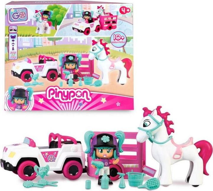 Pinypon PNY25000 - Let's Go!- Auto con rimorchio e cavallo