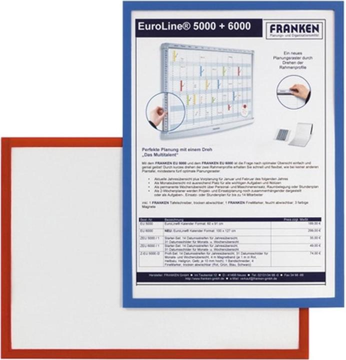 Actual product image Franken Transparent pocket FRAME IT X-tra!Line, DIN A4, blue self-adhesive, document holder, transparent (A4, 1 x)