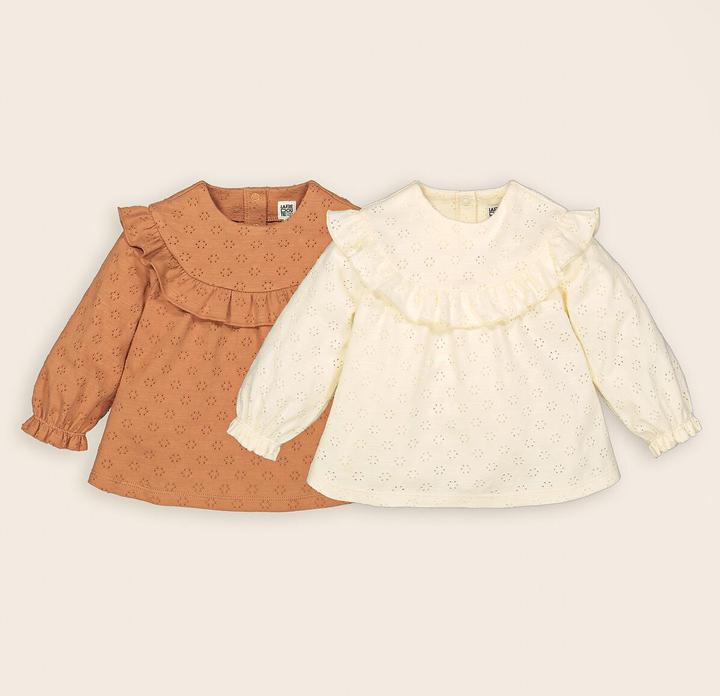 Produktbild La Redoute Collections 2er-Pack Langarm-Shirts mit Rüschen (68)