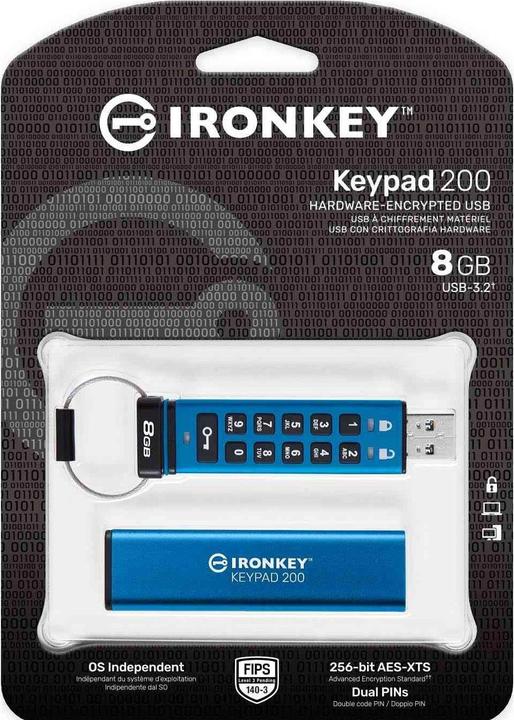 Actual product image Kingston IronKey Keypad 200 (8 GB, USB-A)
