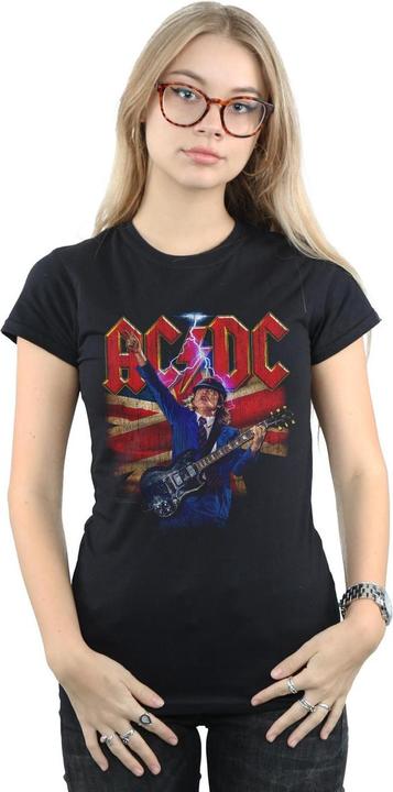 Actual product image AC/DC Womens/Ladies Angus Union Flag Lightning Cotton T-Shirt (L)