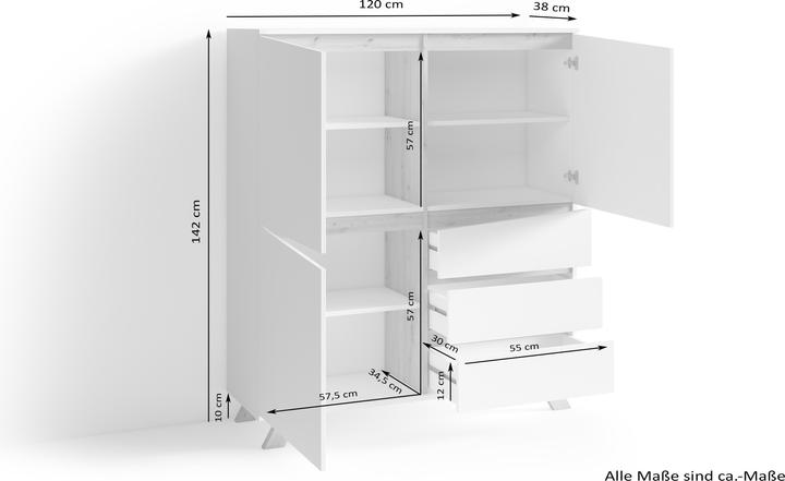 Actual product image Homexperts Vicky (120 x 38 x 142 cm)