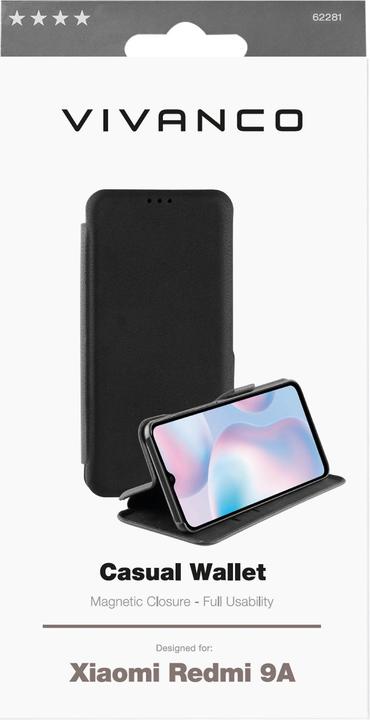 Immagine prodotto Vivanco Portafoglio casual Xiaomi Redmi 9A / 9C, nero (Xiaomi Redmi 9A)