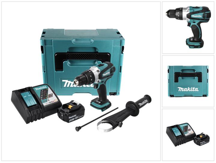 Produktbild Makita DHP 458 RF1J Akku Schlagbohrschrauber 18V 91Nm im Makpac + 1x 3,0 Ah Akku + Ladegerät (Akkubetrieb)