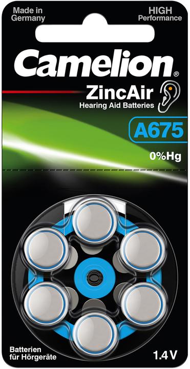 Image du produit Camelion A675 - Pile jetable - PR44 - zinc-air - 1,4 V - 6 pièce(s) - argenté (5 pcs, PR44, 620 mAh)