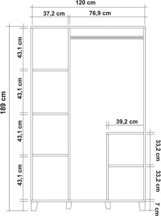 Produktbild Hanah Home Chloe (120 x 48 x 189 cm)