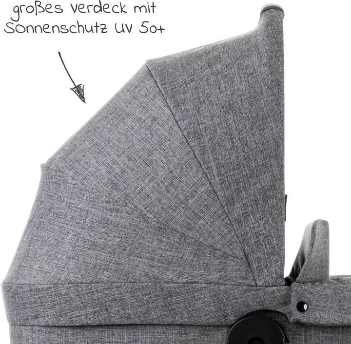 Actual product image ABC Design Pushchair attachments carrycot for Buggy Flash - Woven Graphite