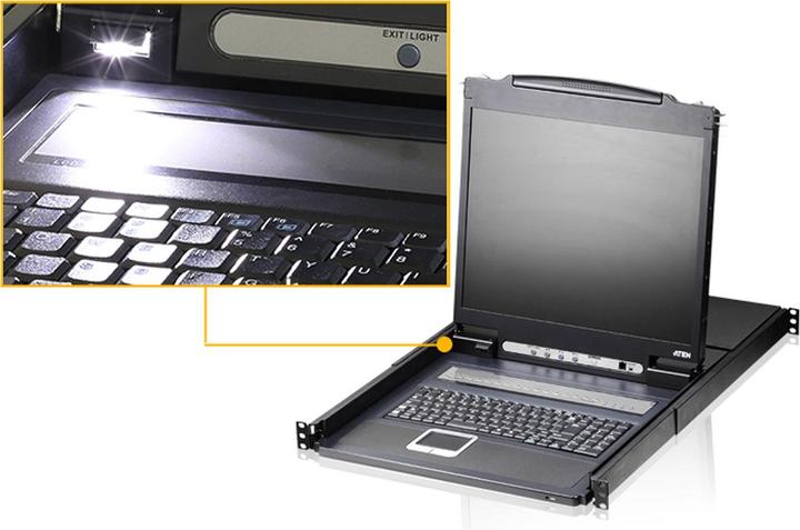 Image du produit Aten 8x PS/2-USB-VGA LCD Console, max, TFT-LCD, 1280 × 1024, 5 ms, 250 cd/m², AC FR