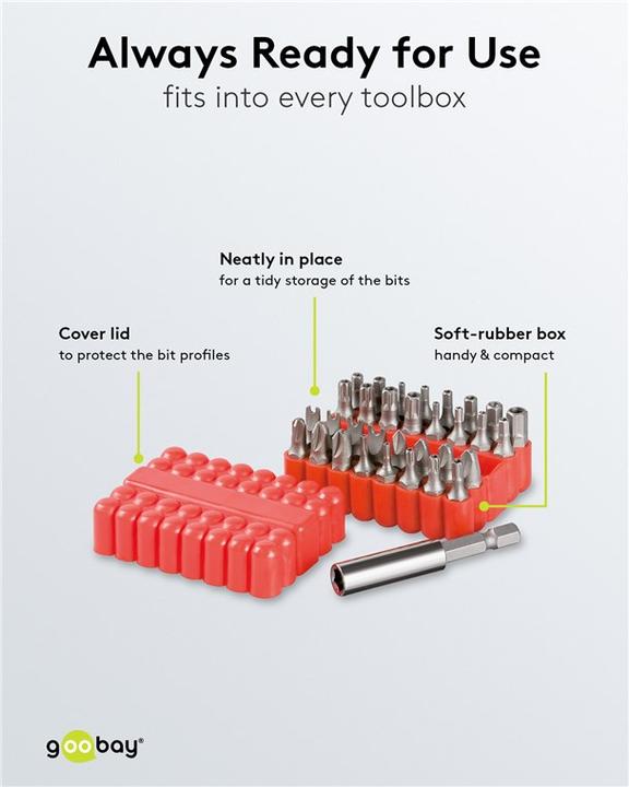 Actual product image FixPoint Universal 33-piece bit set for all common screws (Hexagon socket TX M20, Hexagon socket TX M27, Hexagon socket TX M30, Hexagon socket TX M10, Hexagon socket TX M15, Hexagon socket TX M25, Hexagon socket TX M40, Hexagon socket TX M8, Hexagon socket TX M35)