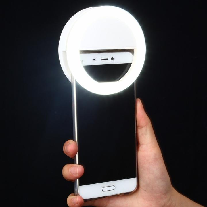 Produktbild PhoneLook Universal Selfie LED Ring Beauty Star-Light 3 Stufen Helligkeit / Akku