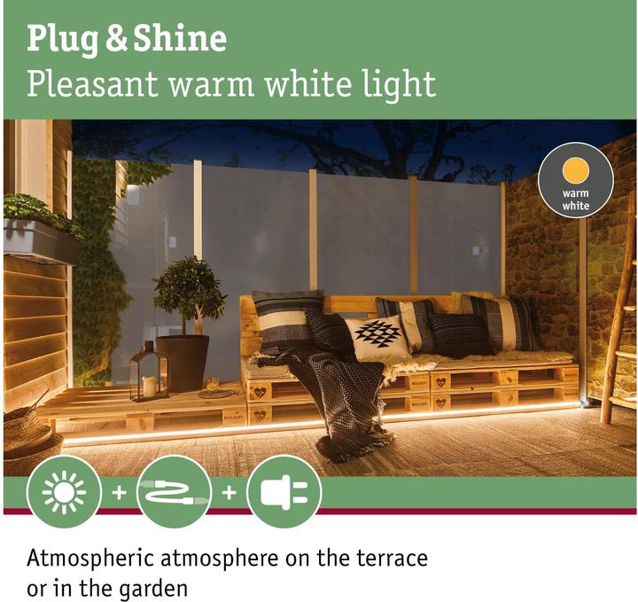 Productafbeelding Paulmann Plug & Shine LED Strip (Warm wit, 500 cm, Buiten)