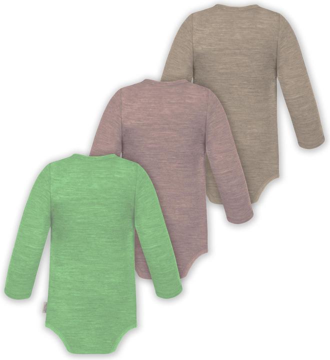 Immagine prodotto Normani Confezione da 3 pezzi di body a maniche lunghe in merino per bambino e bambina - 9355 (80)