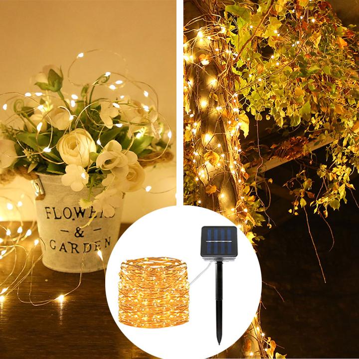 Immagine prodotto Casativo Faro in filo di rame, a energia solare, 22 m, 200 LED bianchi caldi, IP44 (0.19 m)