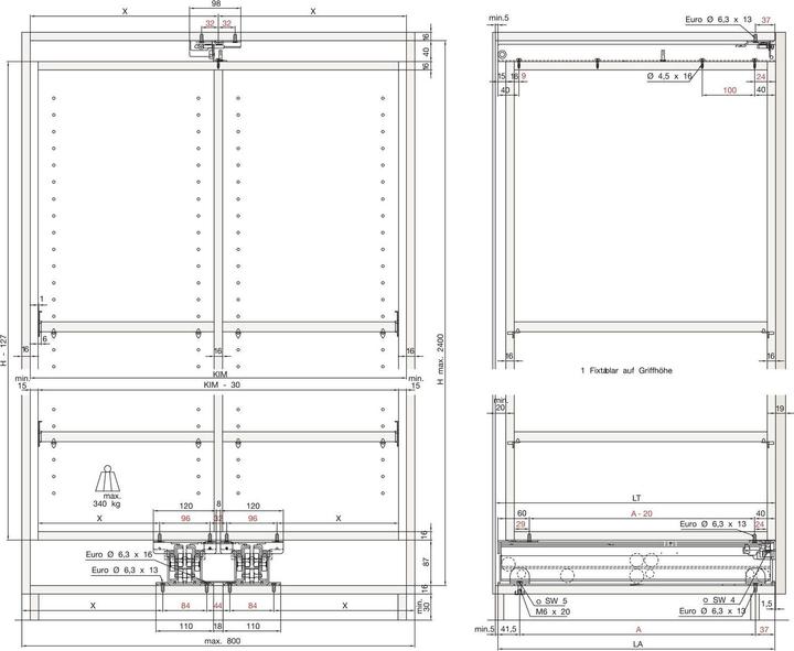 Actual product image HAWA Tall cabinet front full extension -FORTE for wooden structures