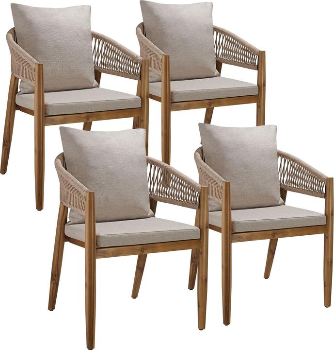 tectake sedia da giardino Manacor, Design a corda