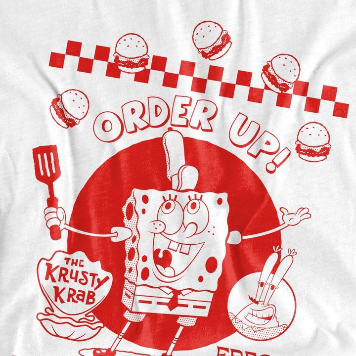 Actual product image Spongebob Squarepants Unisex Adult Order Up! T-Shirt (XL)
