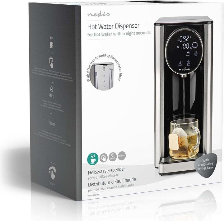 Image du produit Nedis Distributeur d'eau chaude 2600 W 2,7 l Aluminium / Noir