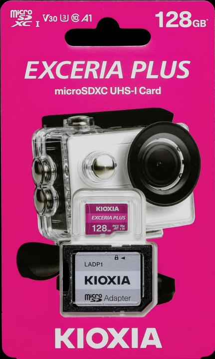 Actual product image Kioxia Exceria Plus 128GB microSDXC Class 10 UHS-1 U3 (128 GB, microSDXC, U3, UHS-I)