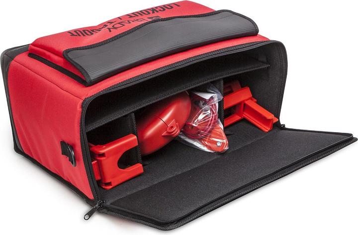 Immagine prodotto Brady Borsa di vendita LOTO - Borsa grande, in nylon, rossa, etichettata: LOCKOUT/TAGOUT, con contenuto (1