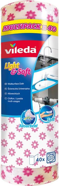 Actual product image Vileda All-purpose towel Light & Soft in roll 40 pcs (white with flowers) (40 pcs.)
