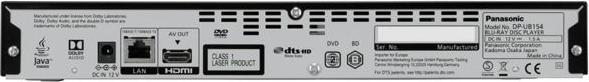 Actual product image Panasonic DP-UB154 (Bluray Player)