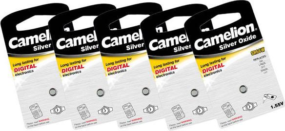 Camelion Silberoxid Knopfzelle SR54 / SG10, 1,55 Volt - 5 Stück (SR54, 78 mAh)