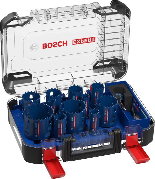 Actual product image Bosch Professional Zubehör EXPERT Tough Material hole saw set, 20/22/25/32/35/40/44/51/60/68/76 mm, 14 pcs. (44 millimetres, 60 millimetres, 32millimetre, 51 millimetres, 68 millimetres, 25 millimetres, 22 millimetres, 35 millimetres, 40 millimetres, 76 millimetres, 20 millimetres)