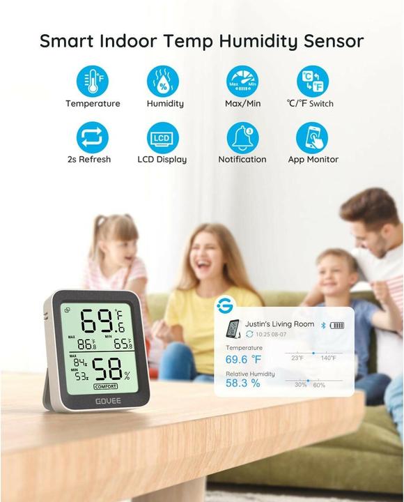 Actual product image Govee Bluetooth Thermometer Hygrometer with Screen