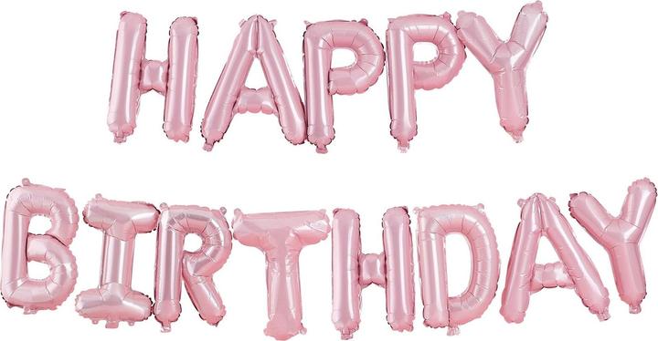 Immagine prodotto Ginger Ray Ghirlanda di palloncini "Happy Birthday" rosa pastello