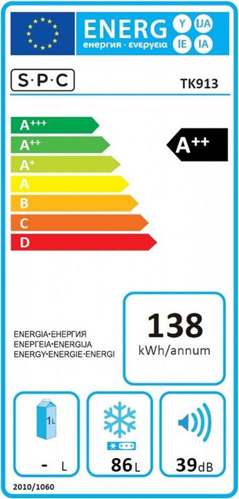 Label énergétique SPC TK913/S (Autonome, 86 l)