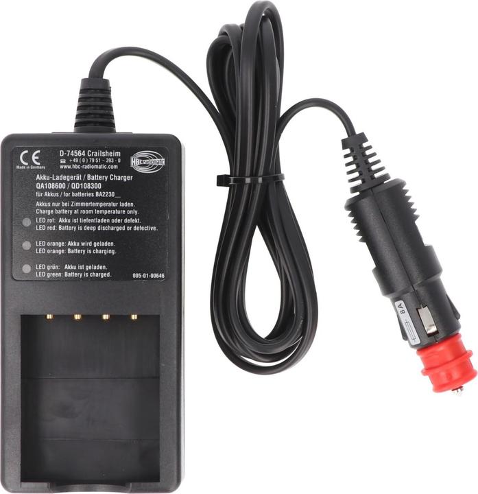 Produktbild HBC Radiomatic Original-Ladegerät HBC QD108300 passend für HBC BA22300, mit 12 Volt Stecker (12 V)