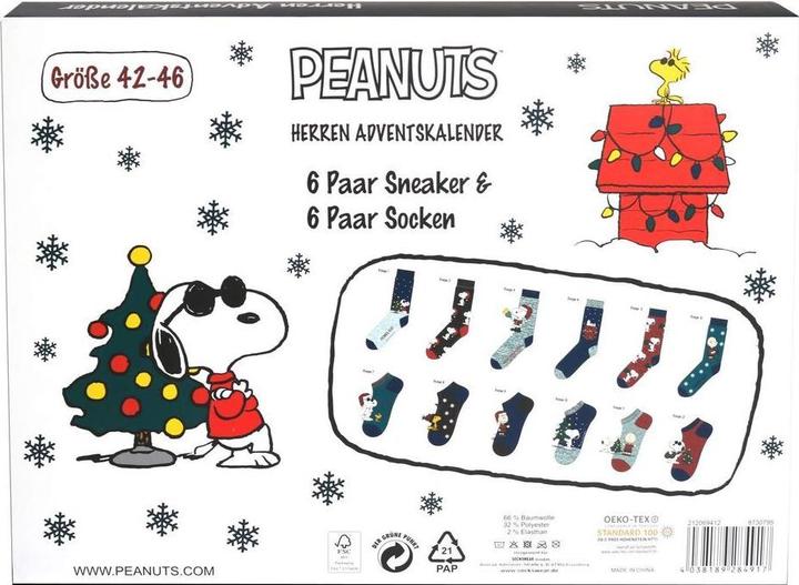 Actual product image Champ Advent Calendar with Peanuts Men's Socks