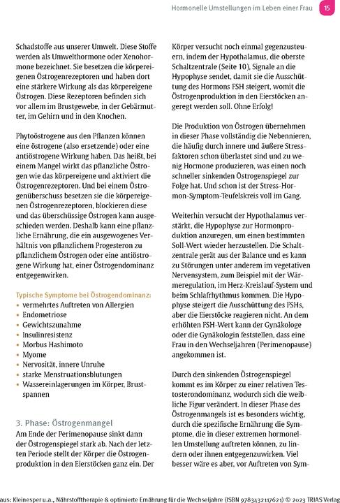 Produktbild Nährstofftherapie & optimierte Ernährung für die Wechseljahre (Deutsch, Katrin Kleinesper, Ursula Linzer, 2023)
