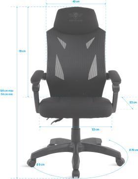 Actual product image Spirit Of Gamer Chaise Gaming Hellcat Black Tissu noir.