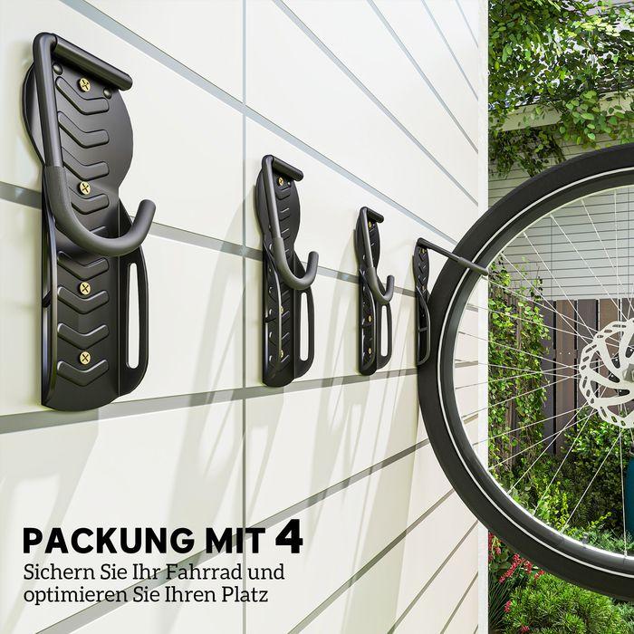 Image du produit Swisshandel24 4er Set Fahrrad Wandhalterung Vertikal mit 30 kg Tragkraft klappbar Aufhängung