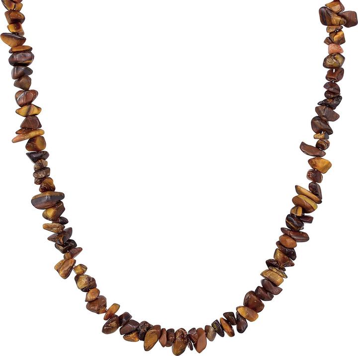 Image du produit Kuzzoi Choker, collier de pierres précieuses (Argent sterling 925, Acier inoxydable, œil de tigre, 42 cm)