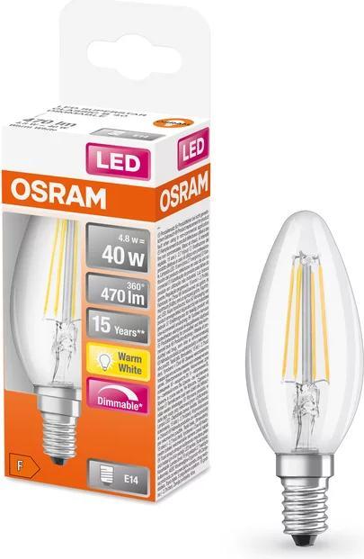 Produktbild Osram Led Retrofit Classic B (E14, 4.80 W, 470 lm, 1 x, F)