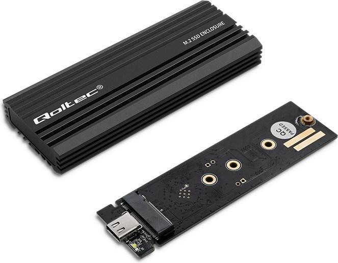 Produktbild Qoltec Obudowa | kieszeń NV2270 na dysk M.2 SSD SATA | NGFF | PCIe | USB-C (M.2)