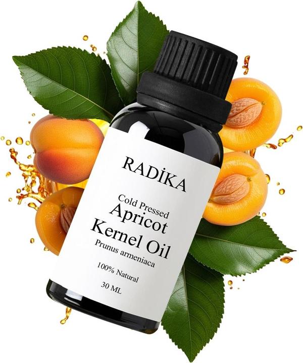 Produktbild Radika Aprikosenkernöl, Kaltgepresst, 100% Rein, BIO, natürlich, 30 ml (Körperöl, 30 ml)