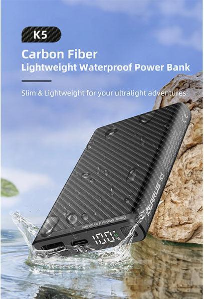 Immagine prodotto Klarus K5 - Powerbank impermeabile e ultraleggero (10000 mAh, 22.50 W, 385 Wh)