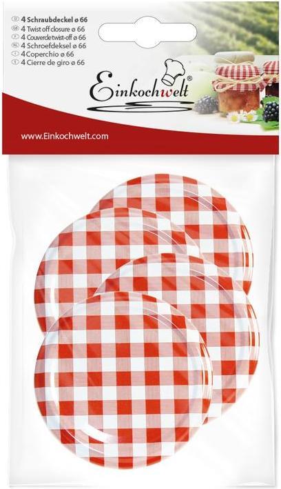 Image du produit Dosen-Zentrale Couvercle Twist-off 'à carreaux (4 pcs, 0.36 l)