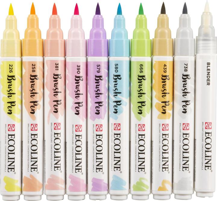 Actual product image Talens Ecoline Brush Pen Pastel (Multicolor, 10 x)