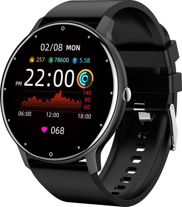 Produktbild North Edge Smartwatch mit Aktivitätstracker, Silikonarmband - Schwarz (44.70 mm)