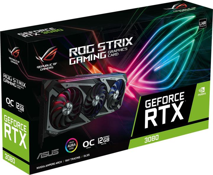 Actual product image ASUS ROG-STRIX-RTX3080-O12G-GAMING,HDMI,DP,Activ (12 GB)