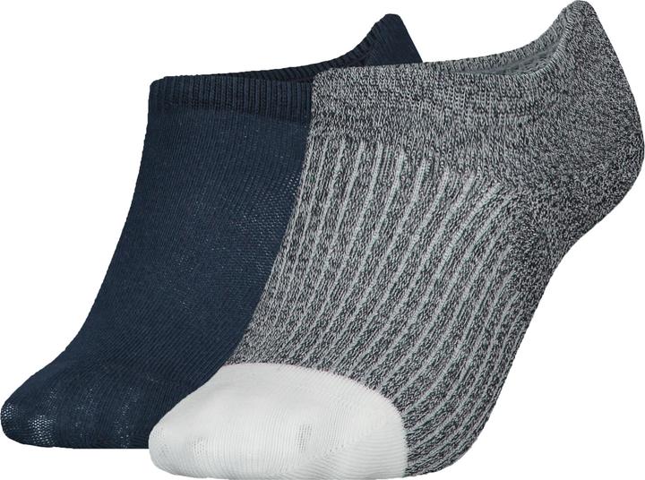 Tommy Hilfiger Damen Th Women 2p Rib Mouline FOOTIE, Navy, 35-38 EU (35 - 38)