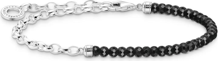 Thomas Sabo Charm Armband mit Schwarzen Onyx Beads und Kettengliedern Silber