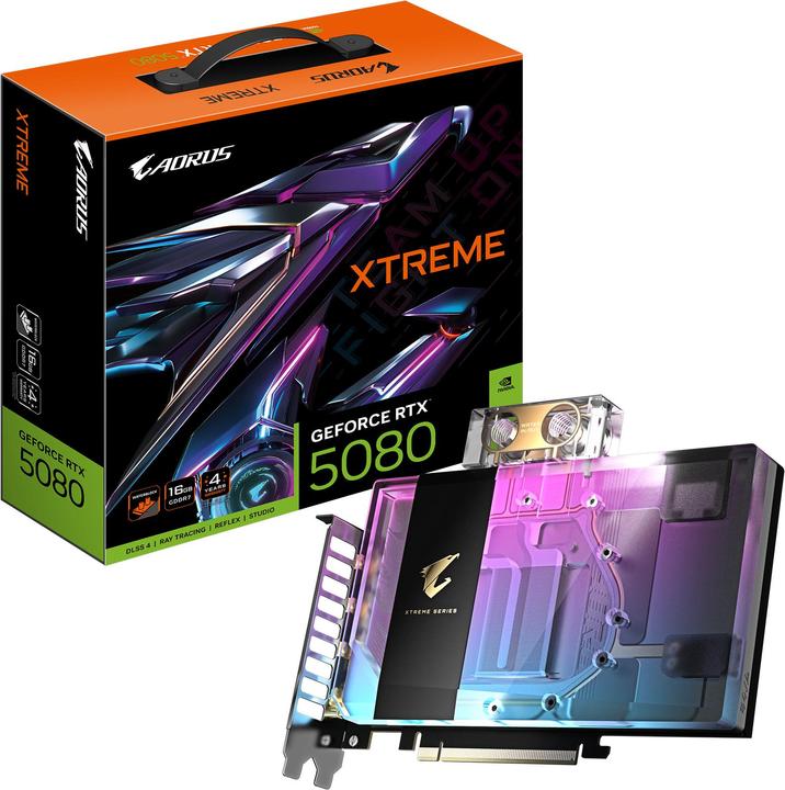 Produktbild Gigabyte AORUS GeForce RTX 5080 XTREME WATERFORCE WB 16G (16 GB)
